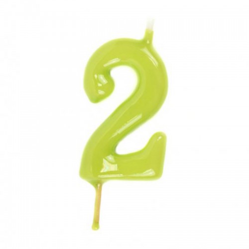Vela Número 2 Verde Lima
